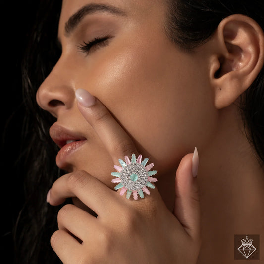 AUROZI Anti-Tarnish Crystal Ring (Adjustable Size)