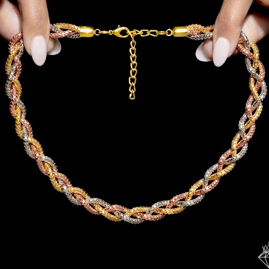 AUROZI Anti-Tarnish Tri-Tone Necklace
