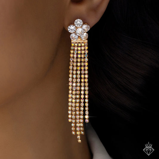 AUROZI Anti-Tarnish Crystal Flower Danglers