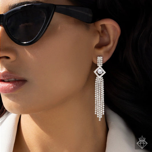 AUROZI Anti-Tarnish Crystal Dangler Earrings – Modern Elegance with Dazzling Rhinestones