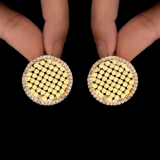 AUROZI Anti-Tarnish Premium Brass Statement Studs