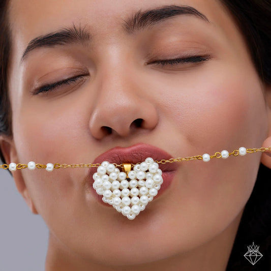 AUROZI Anti-Tarnish Pearl Heart Necklace