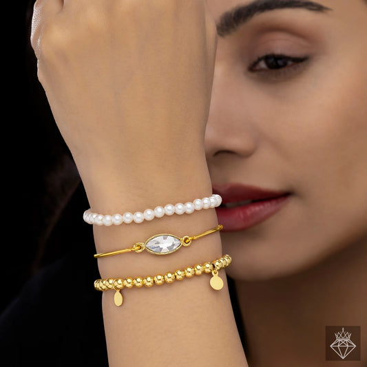 AUROZI Anti-Tarnish Triple Layer Bracelet (Adjustable Size)