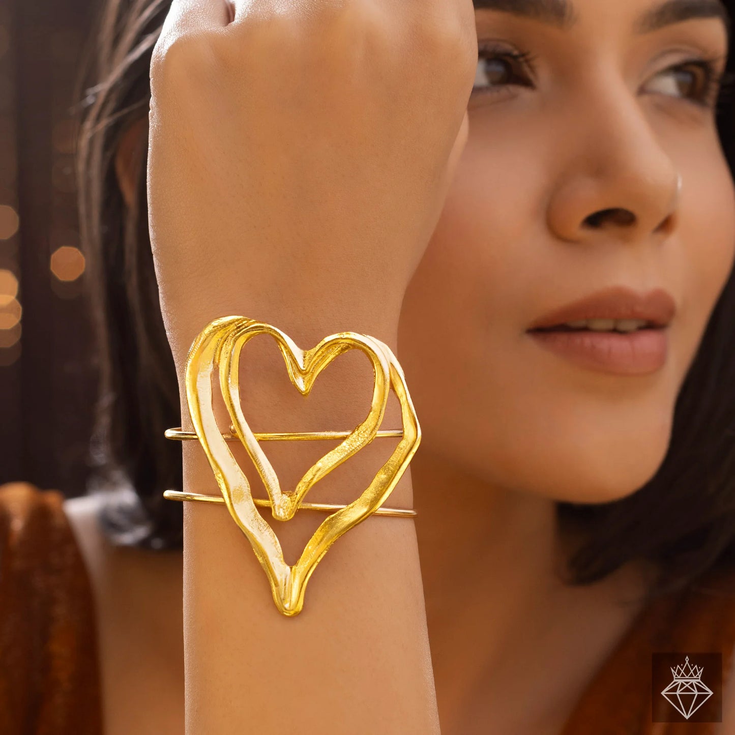 Super Saver Pack Of Anti-Tarnish Premium Quality GOLD Plated Creative Heart Necklace Set With Earrings, Bracelet & Ring