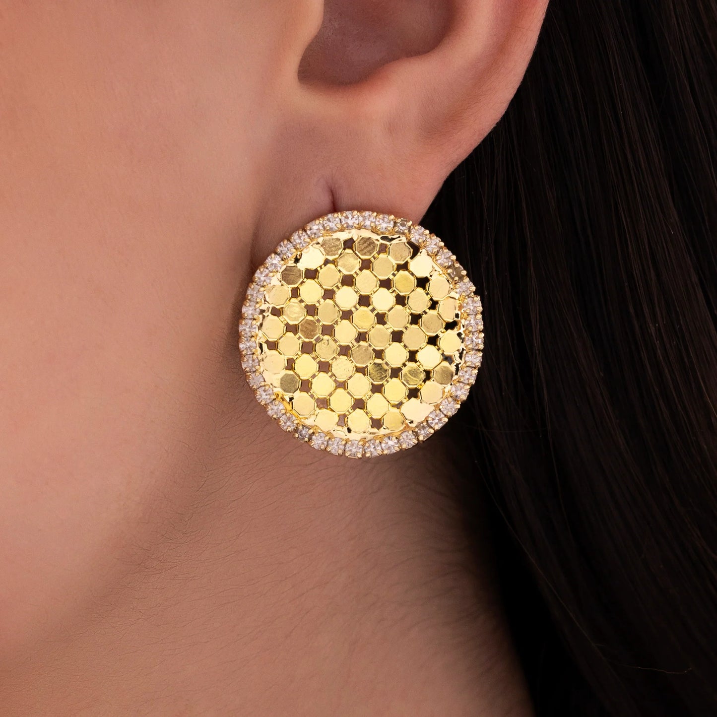 AUROZI Anti-Tarnish Premium Brass Statement Studs