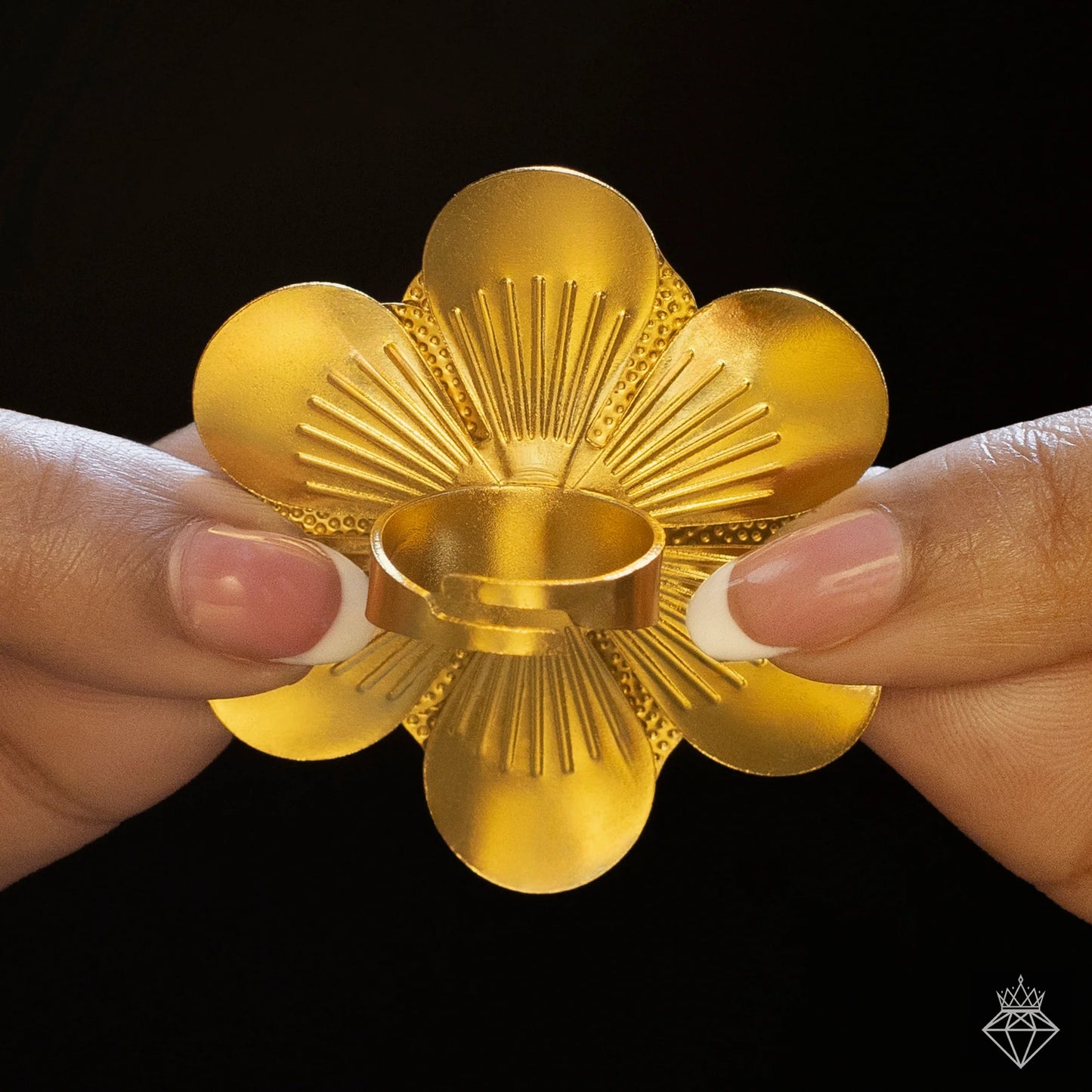 AUROZI Anti-Tarnish Ruby Lotus Ring – Grace in Full Bloom