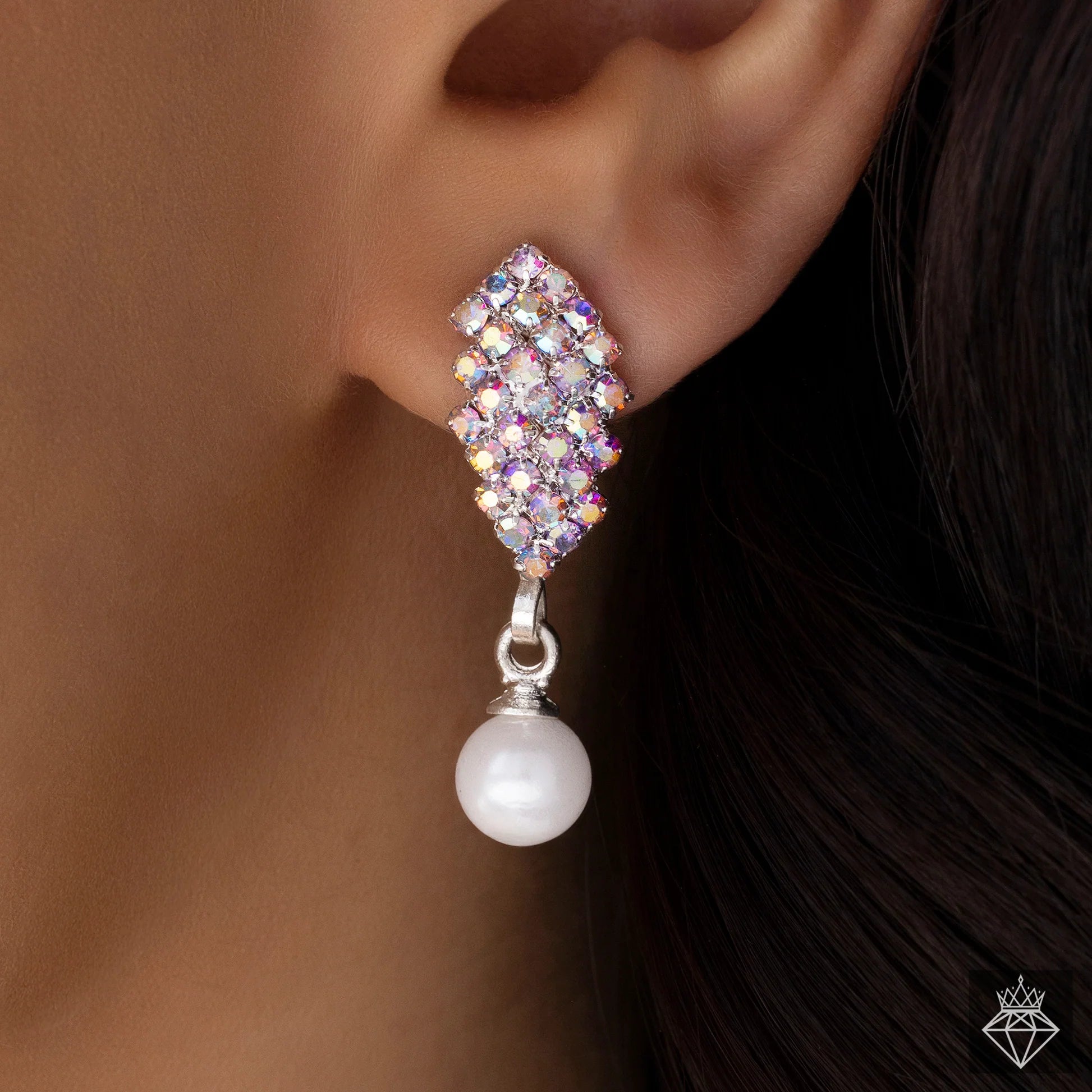 AUROZI Anti-Tarnish Multi Colour Mini Crystal Danglers