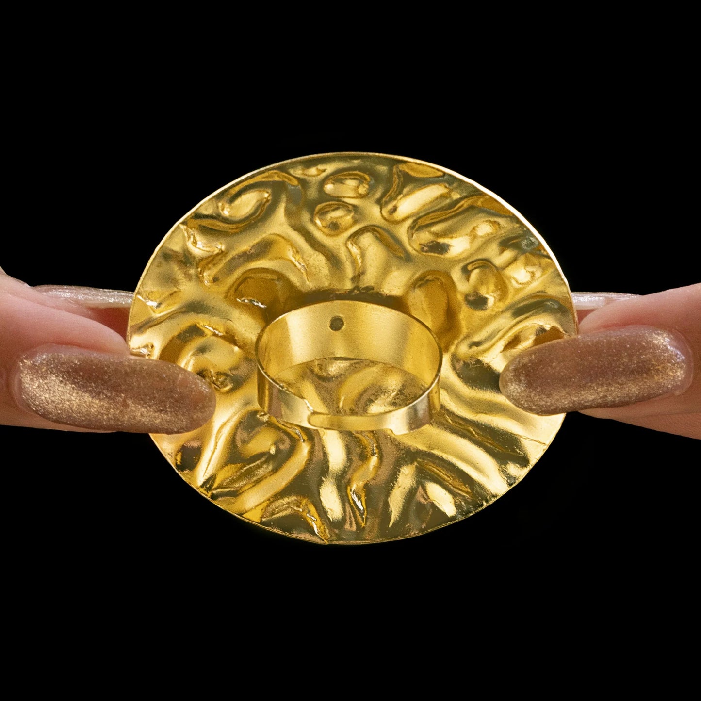 AUROZI Anti-Tarnish Hammered Coin Ring (Adjustable Size) Rustic Charm. Modern Edge. Timeless Appeal.