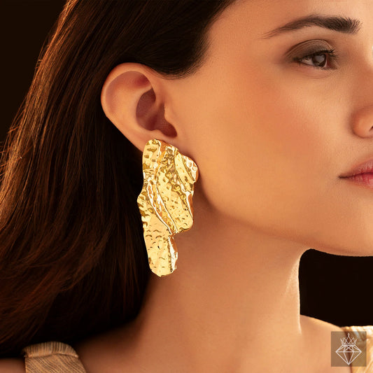 AUROZI Anti-Tarnish Hammered Earrings