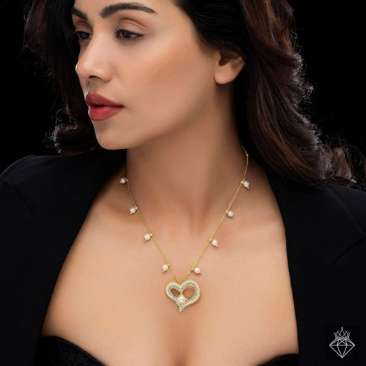 AUROZI Anti-Tarnish Crystal Heart Necklace
