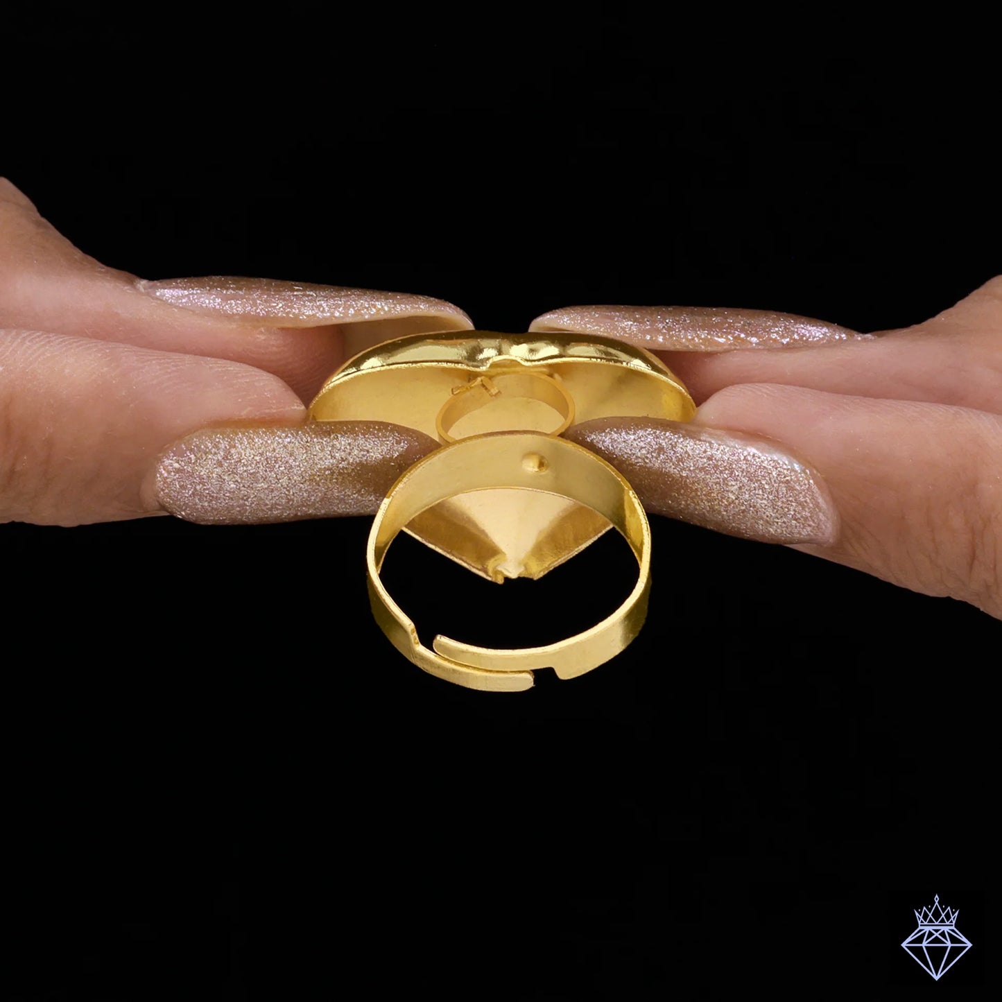 AUROZI Anti-Tarnish Golden Heart Ring (Adjustable Size) Puffy Heart Design | Romantic & Timeless | Tarnish-Resistant