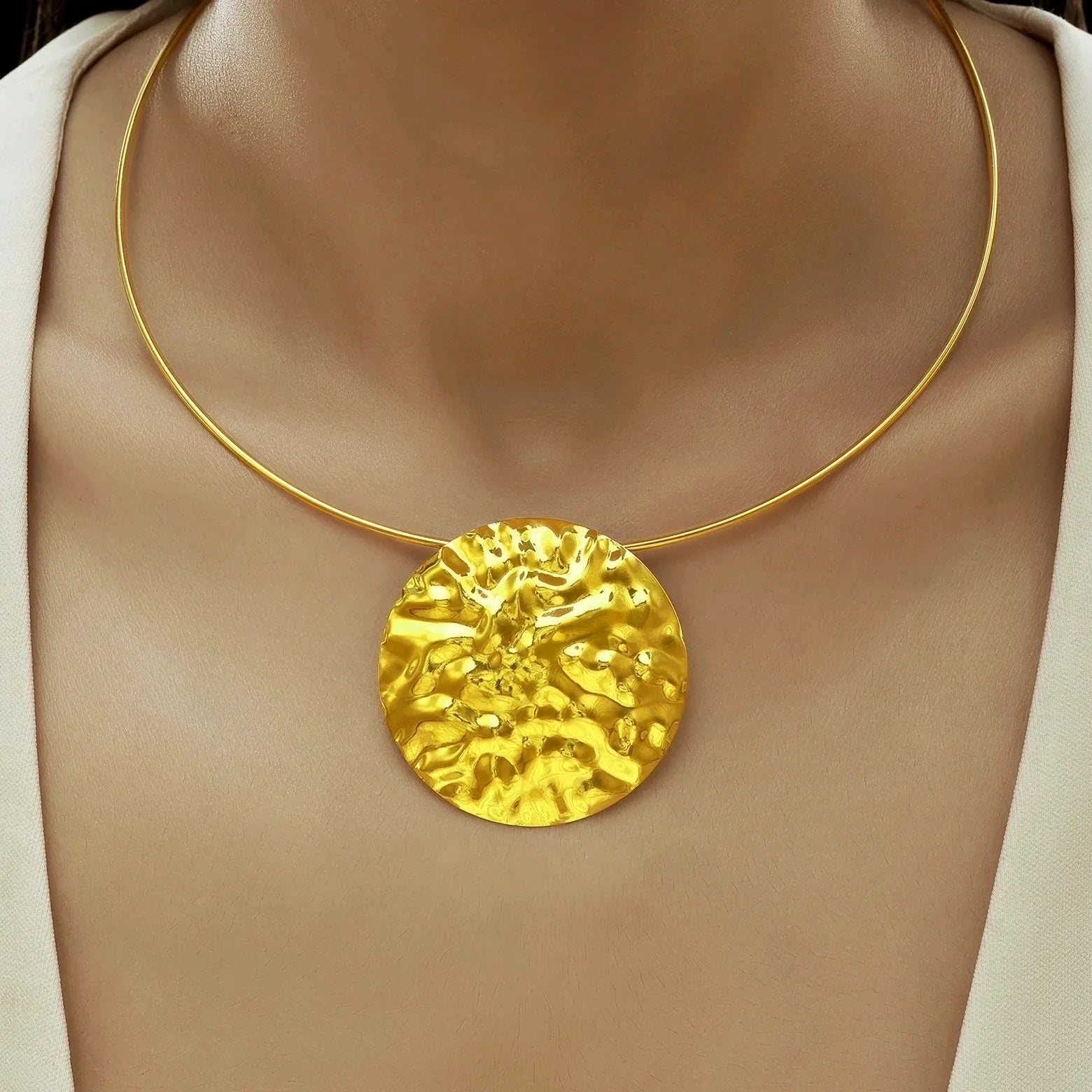 AUROZI Anti-Tarnish Gold Plated Necklace Set With Earrings