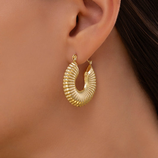 AUROZI Anti-Tarnish Lined Chunky Hollow Hoops