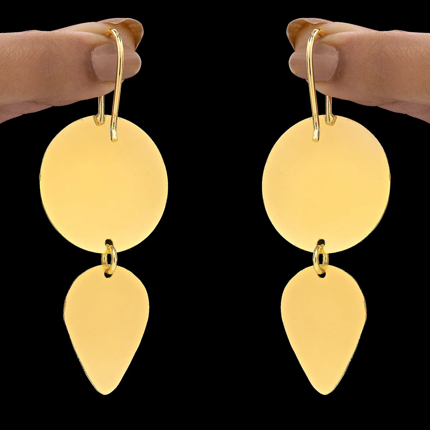AUROZI Anti-Tarnish Premium Brass Geometric Earrings Set – Timeless Modern Luxury