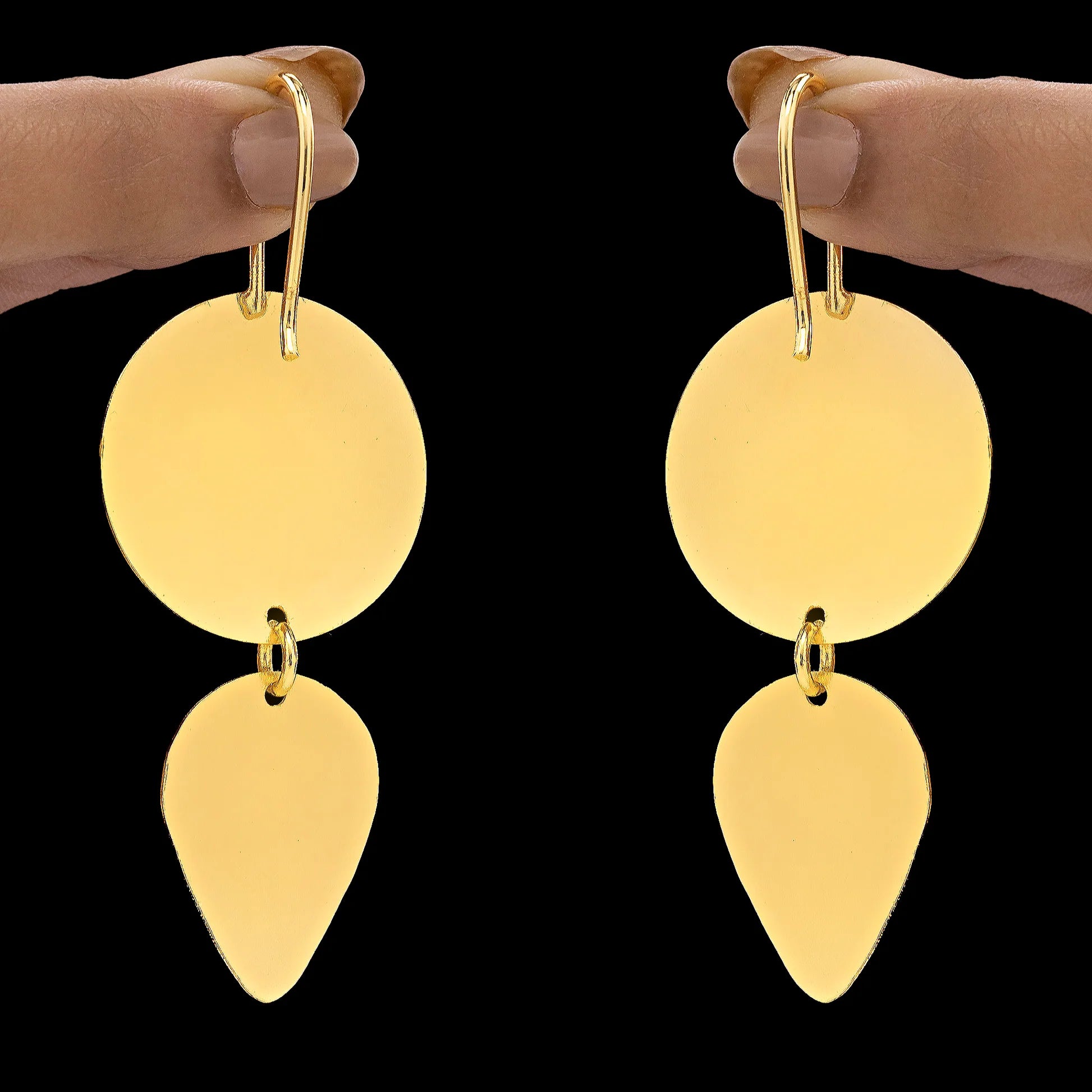 AUROZI Anti-Tarnish Premium Brass Geometric Earrings Set – Timeless Modern Luxury