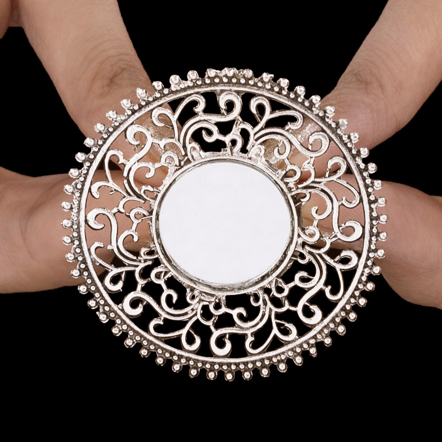 AUROZI Reflective Aura Cocktail Ring – Adjustable, Anti-Tarnish Brilliance