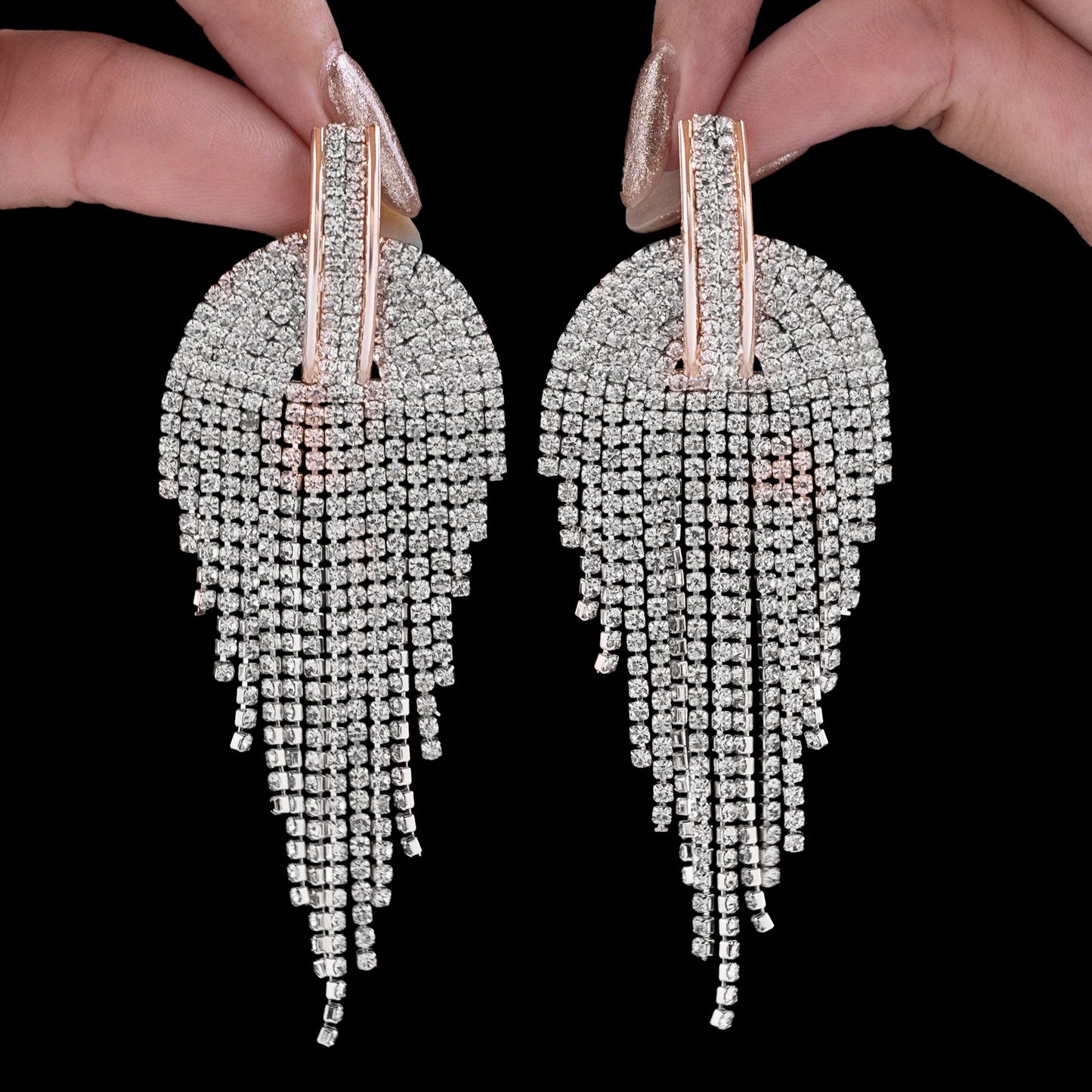 AUROZI Anti-Tarnish Crystal Dangler Earrings – Radiant Rhinestone Statement