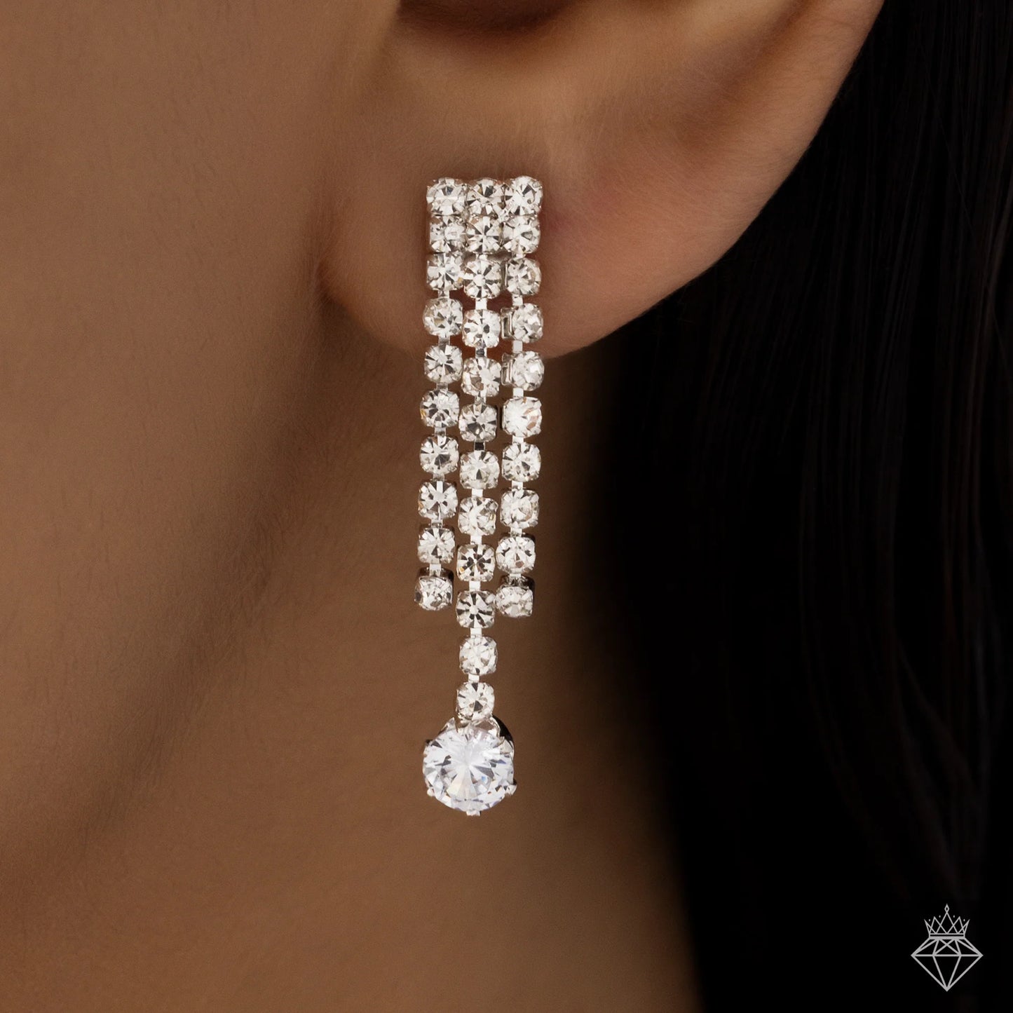 AUROZI Anti-Tarnish Crystal Necklace Set With Earrings