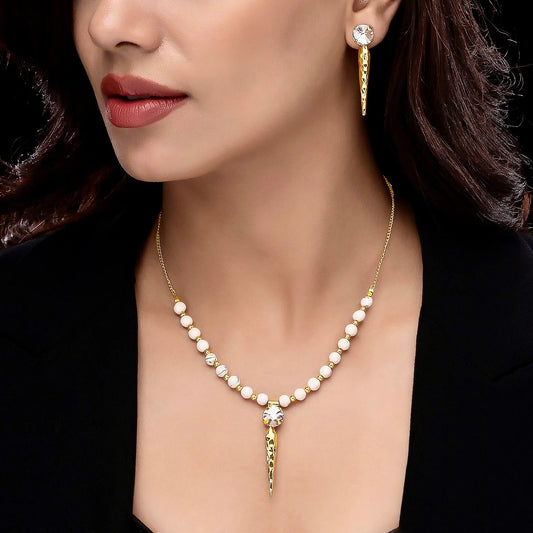 AUROZI Anti-Tarnish Necklace Set With Earrings