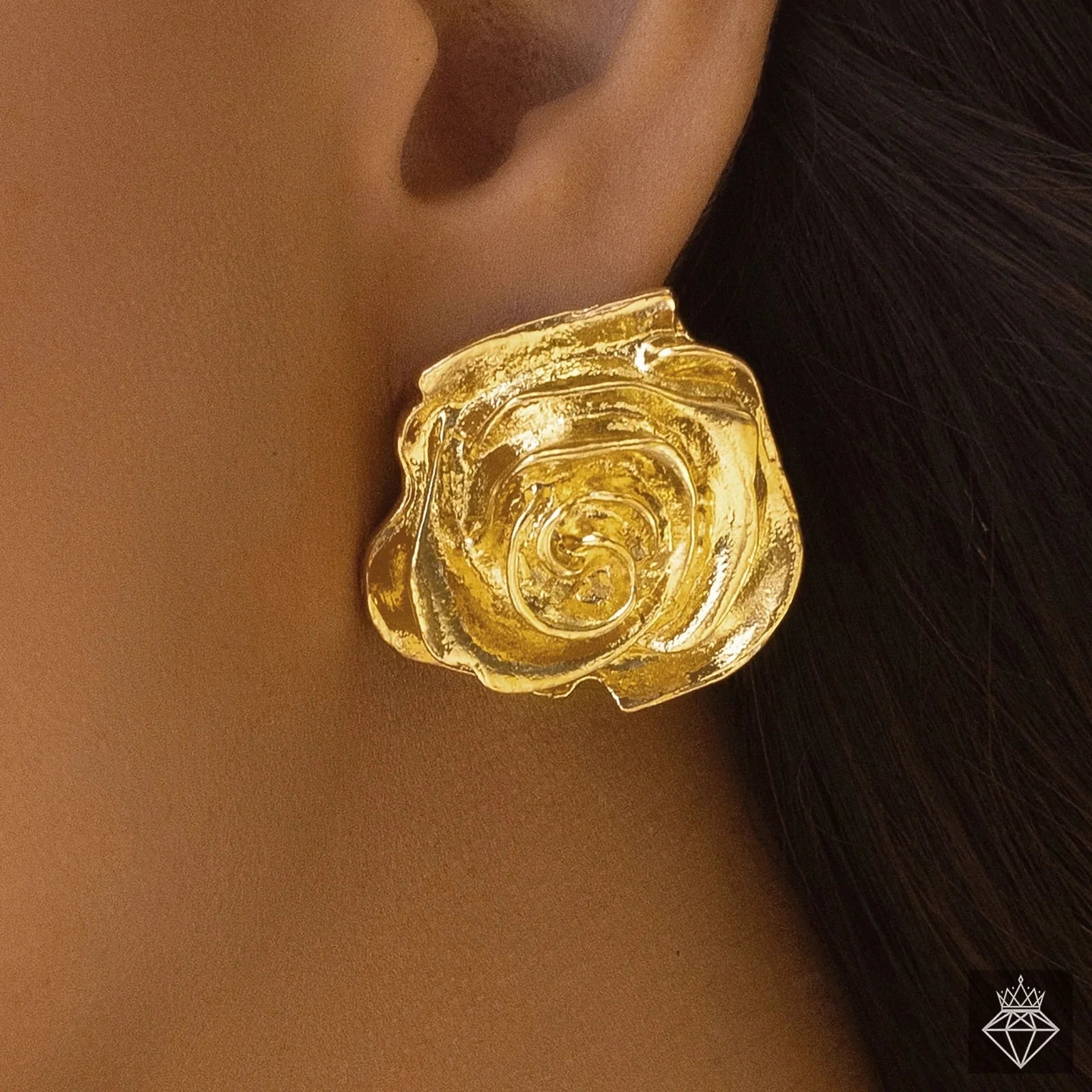 AUROZI Anti-Tarnish Golden Rose Beautiful Earrings