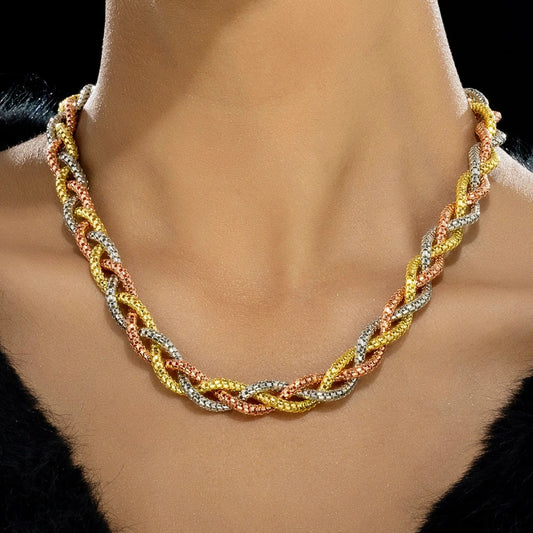 AUROZI Anti-Tarnish Tri-Tone Necklace
