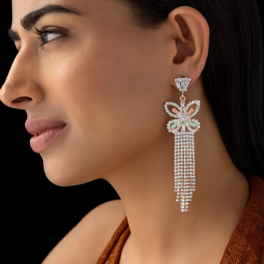 AUROZI Anti-Tarnish Butterfly Crystal Danglers