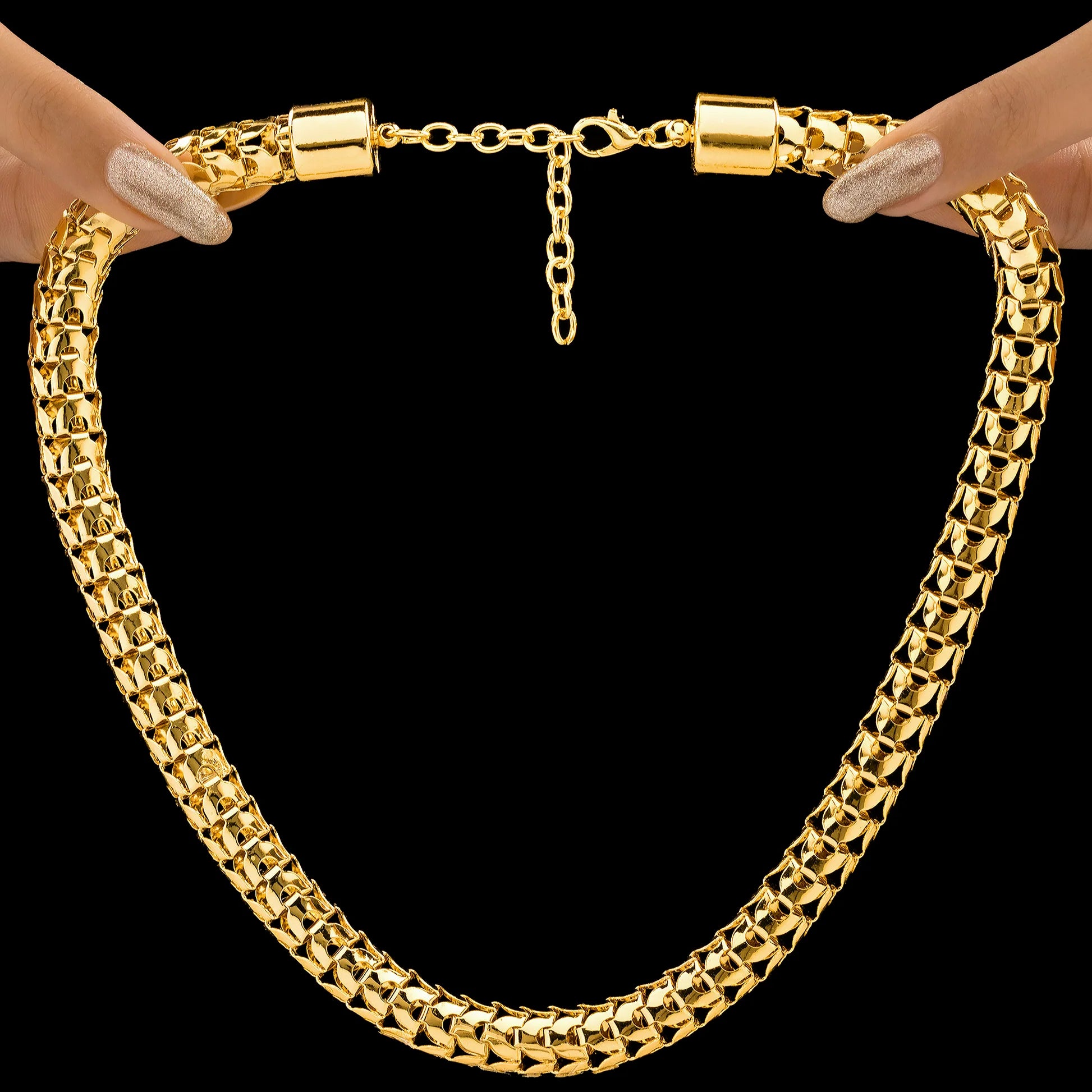 AUROZI Anti-Tarnish Golden Snake Chain Necklace