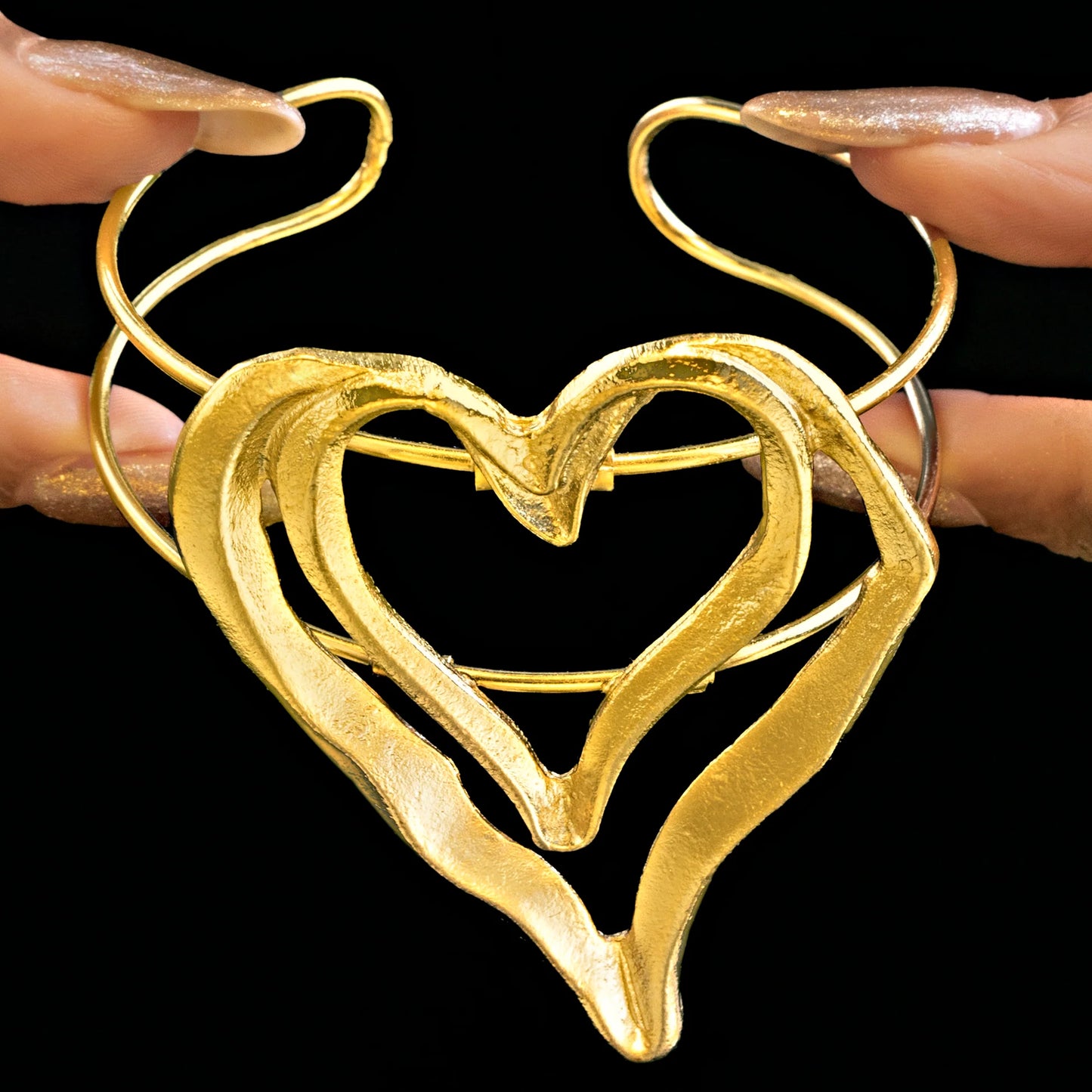 Super Saver Pack Of Anti-Tarnish Premium Quality GOLD Plated Creative Heart Necklace Set With Earrings, Bracelet & Ring