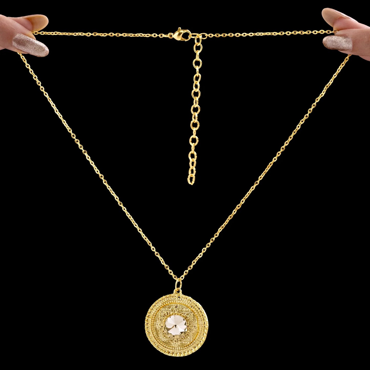 AUROZI Anti-Tarnish Artistic Crystal Pendant Necklace