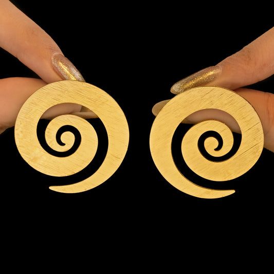 AUROZI Anti-Tarnish Golden Spiral Earrings
