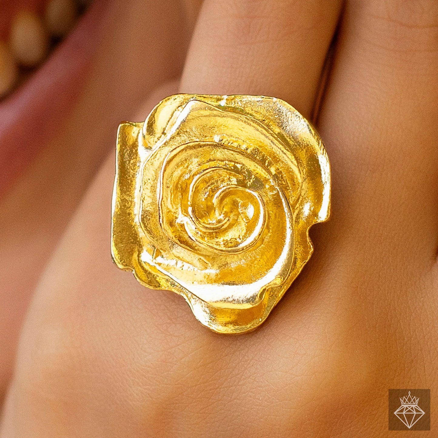 AUROZI Anti-Tarnish Rose Flower Ring (Adjustable Size)