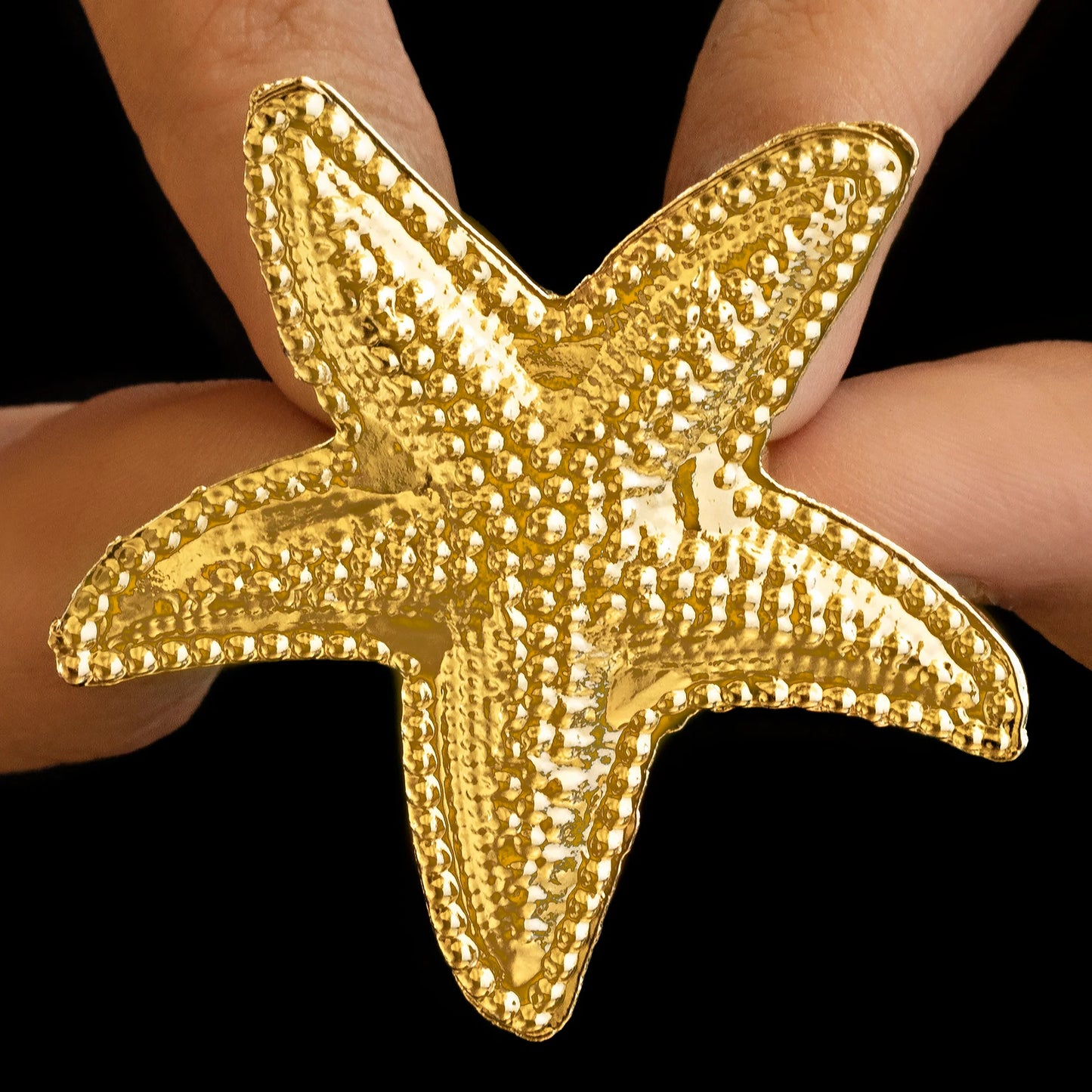 AUROZI Anti-Tarnish Gold Plated Star Ring Ocean-Inspired Elegance | Adjustable Size | AUROZI Exclusive