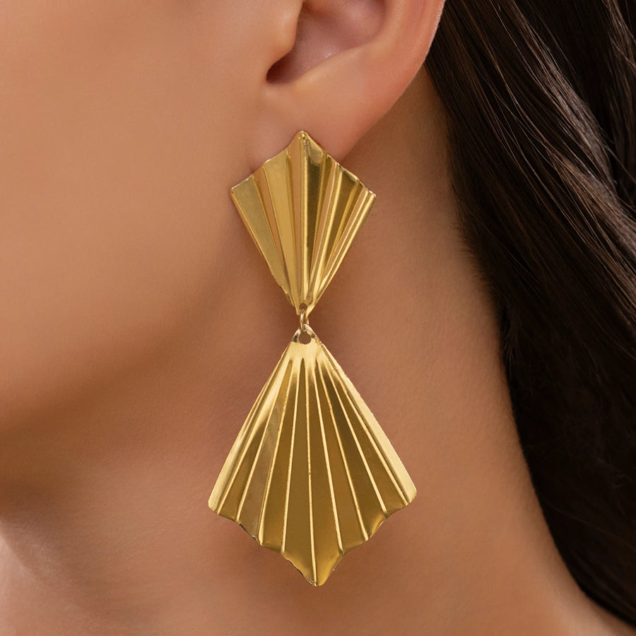 AUROZI Anti-Tarnish Frilly Kite Long Dangles
