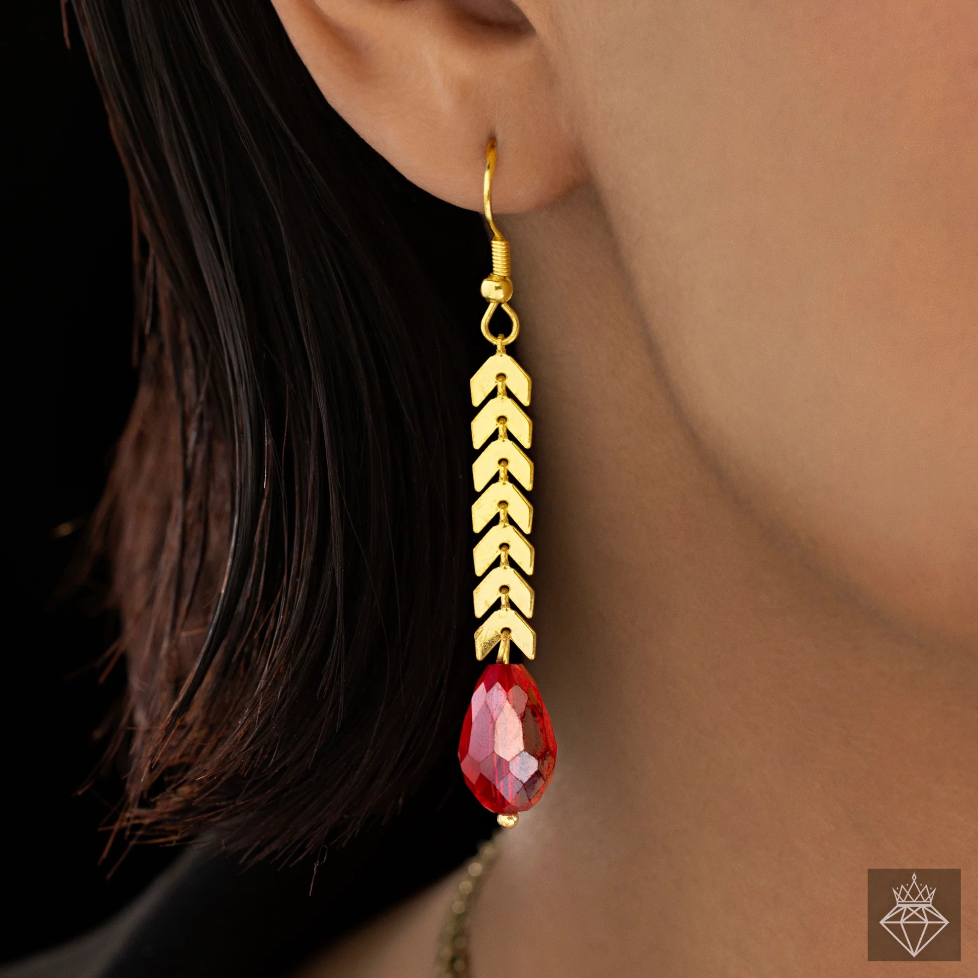 AUROZI Anti-Tarnish Y Necklace Set With Earrings