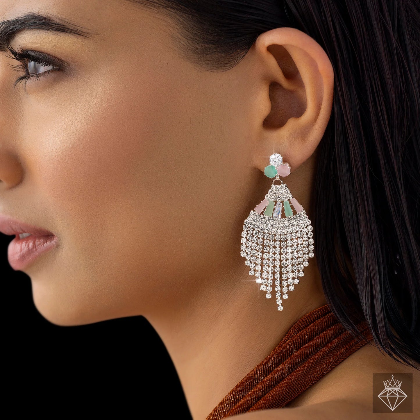 AUROZI Anti-Tarnish Crystal Danglers Earrings