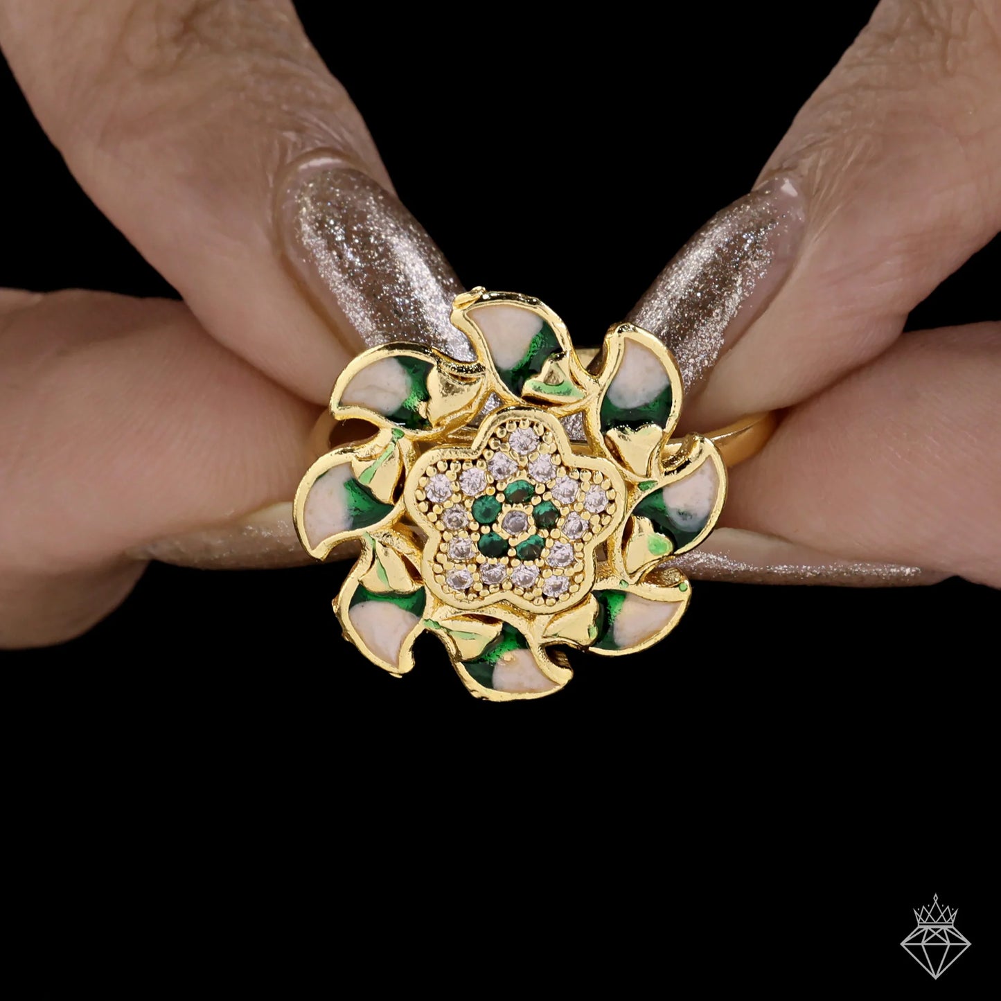 AUROZI Anti-Tarnish Golden Flower Ring (Adjustable Size)