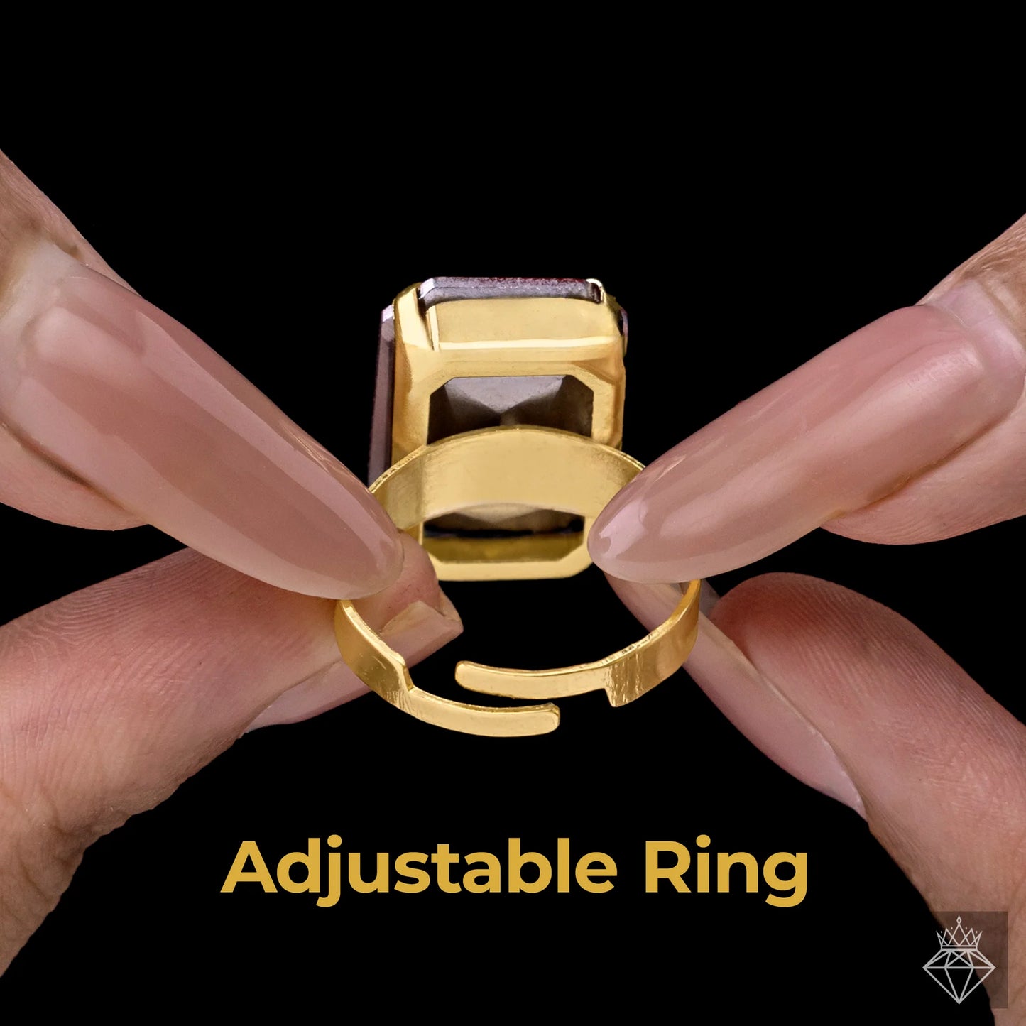 Super Saver Pack Of 8 Anti-Tarnish Premium Quality Multicoloured Crystal Rings By AUROZI (Adjustable Size)