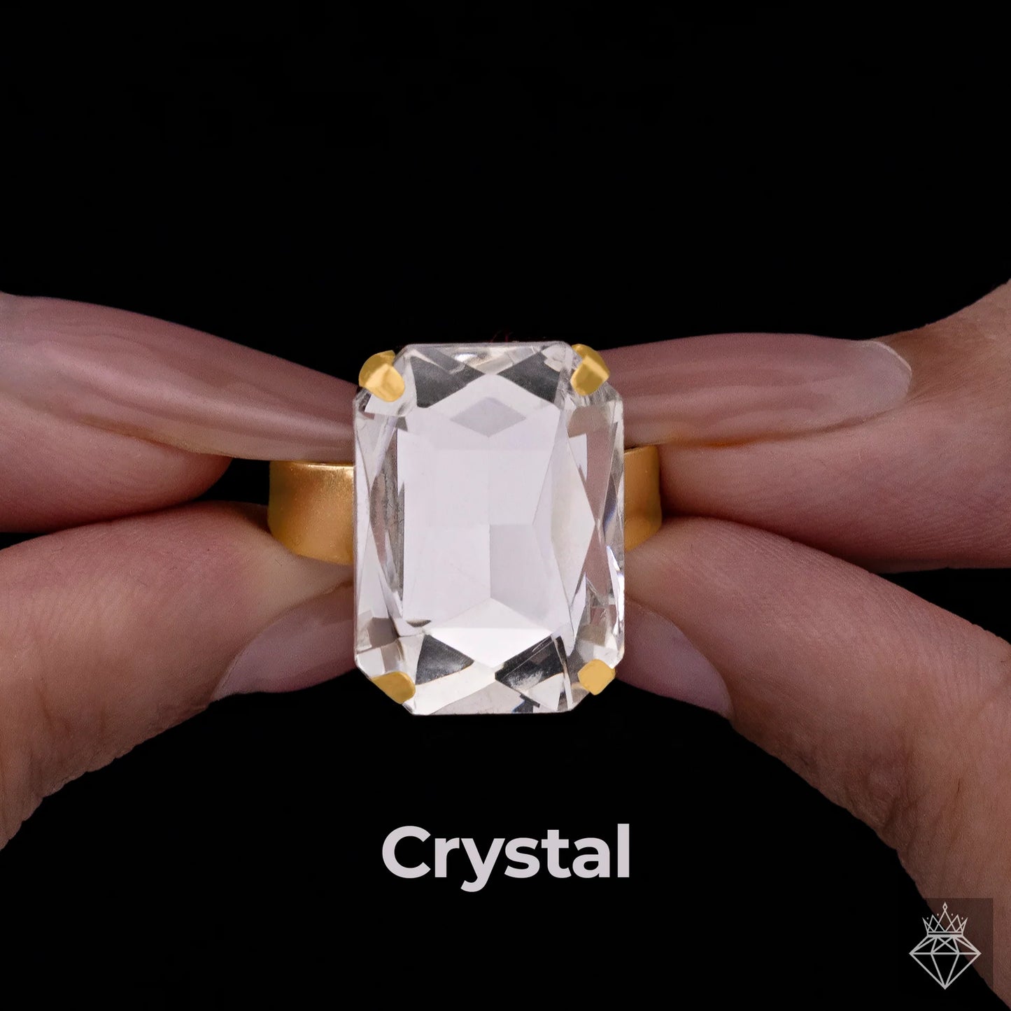 Super Saver Pack Of 8 Anti-Tarnish Premium Quality Multicoloured Crystal Rings By AUROZI (Adjustable Size)