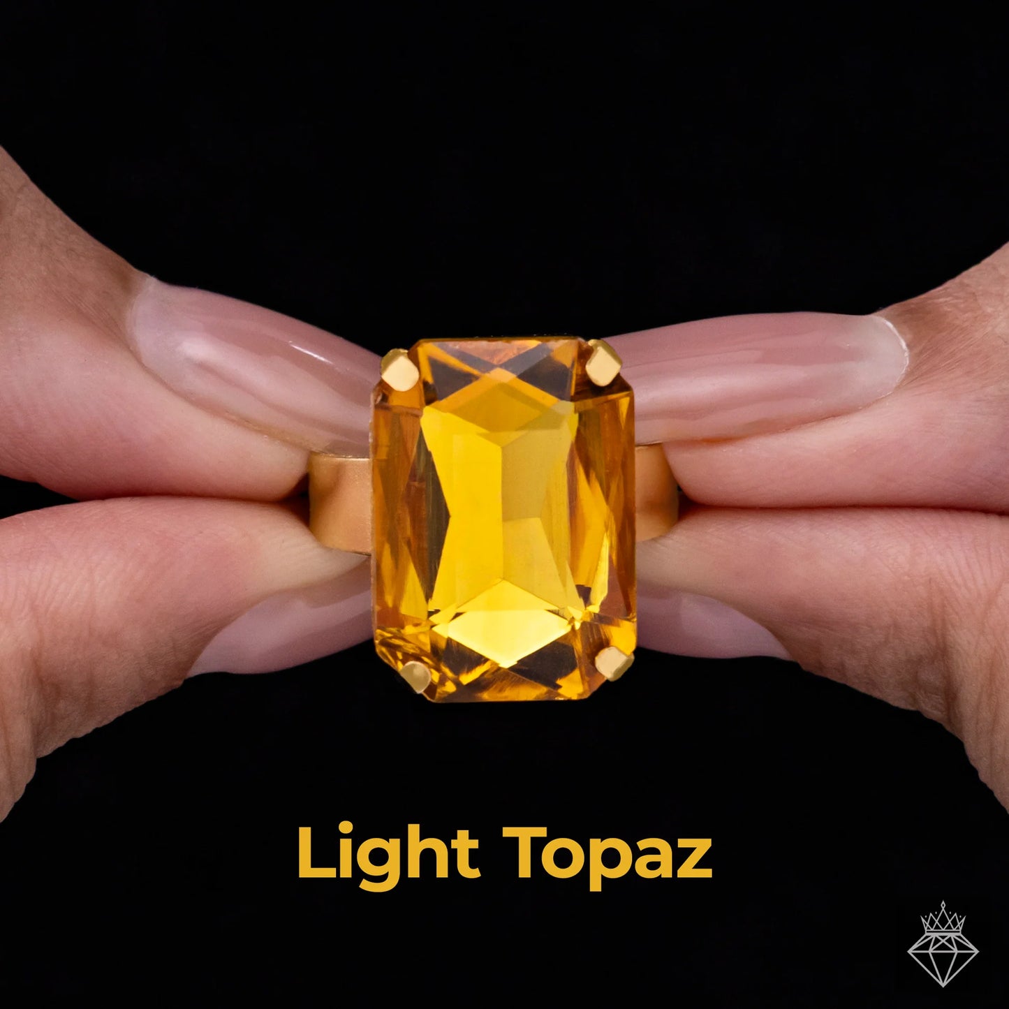 Super Saver Pack Of 8 Anti-Tarnish Premium Quality Multicoloured Crystal Rings By AUROZI (Adjustable Size)