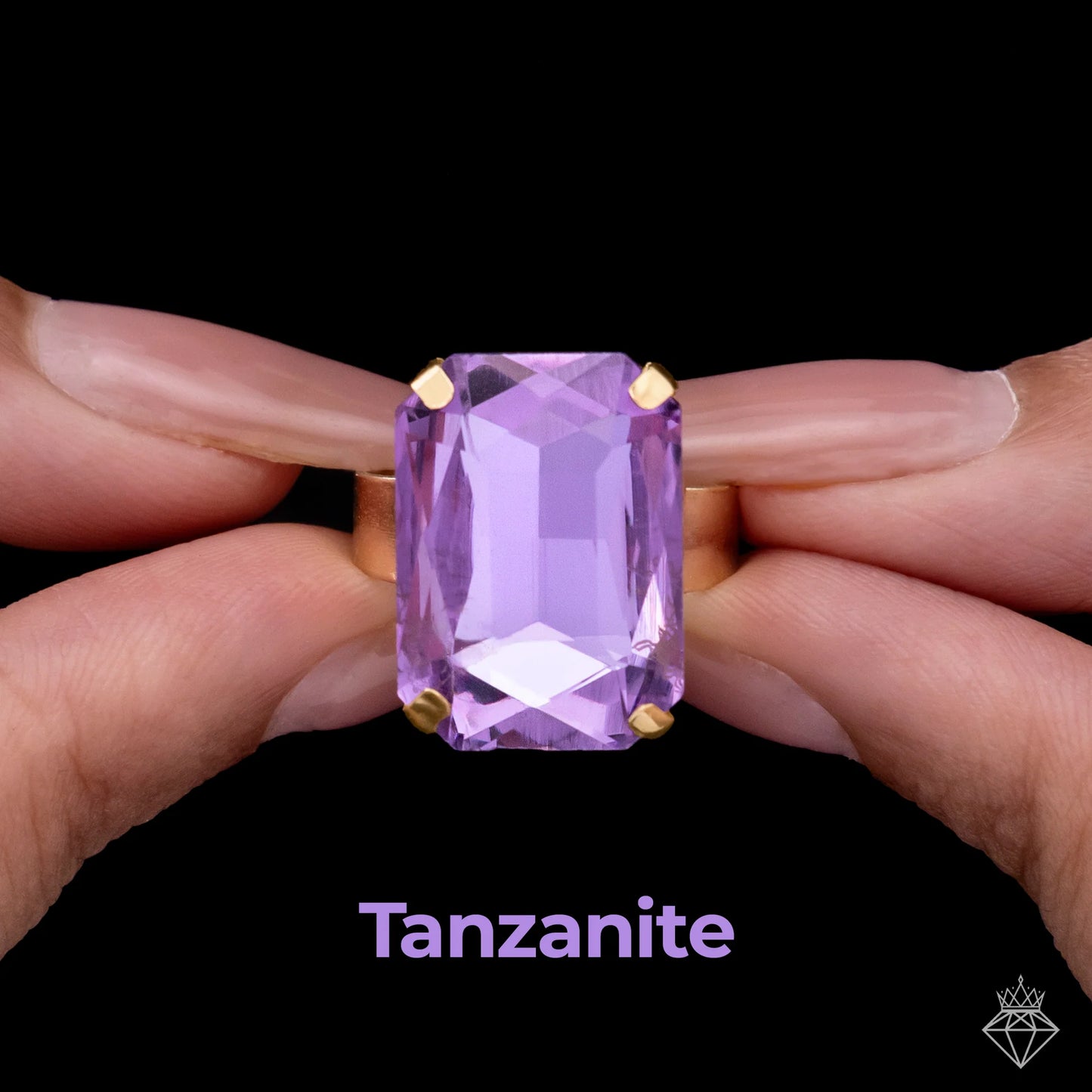 Super Saver Pack Of 8 Anti-Tarnish Premium Quality Multicoloured Crystal Rings By AUROZI (Adjustable Size)