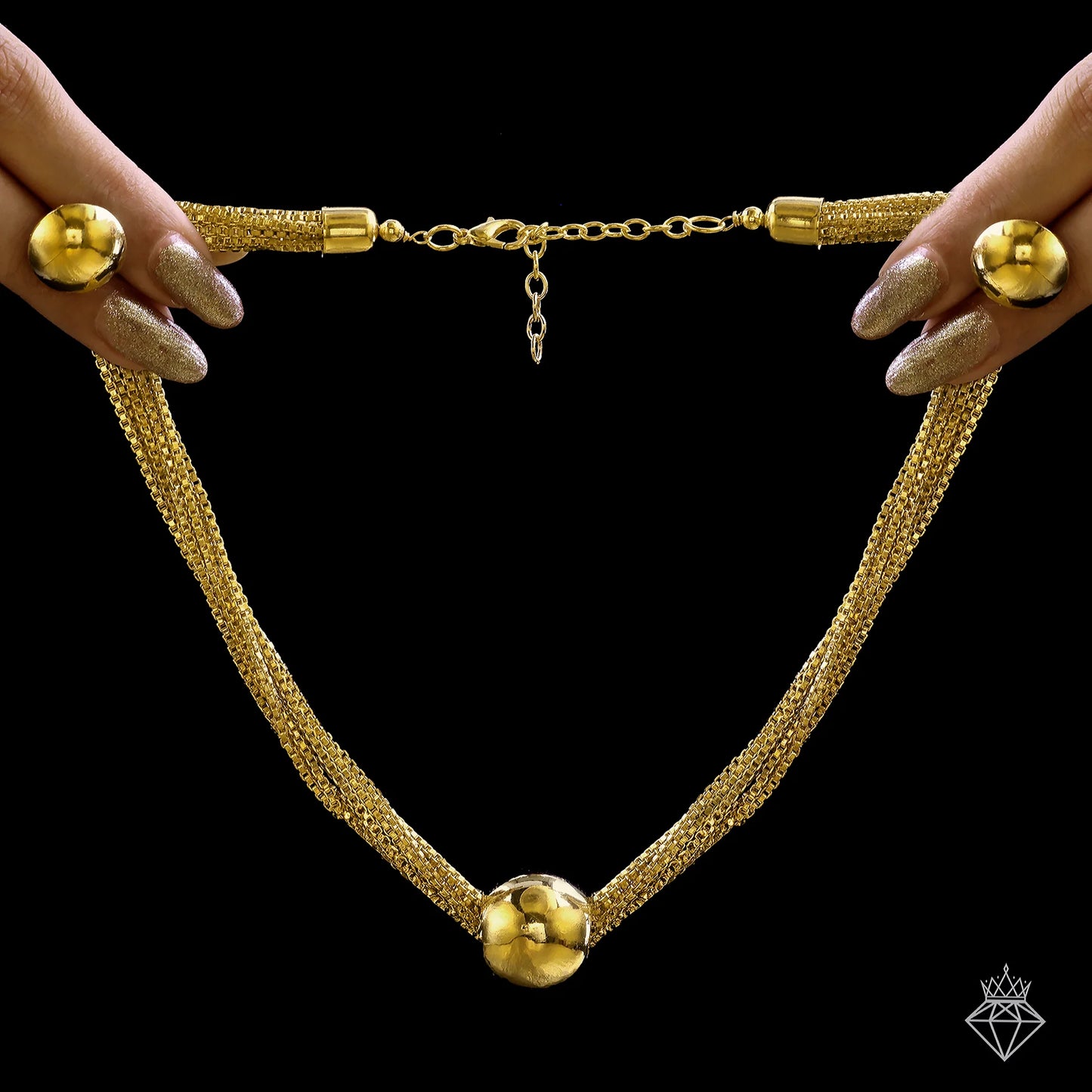 AUROZI Anti-Tarnish Multilayer Necklace Set With Earrings