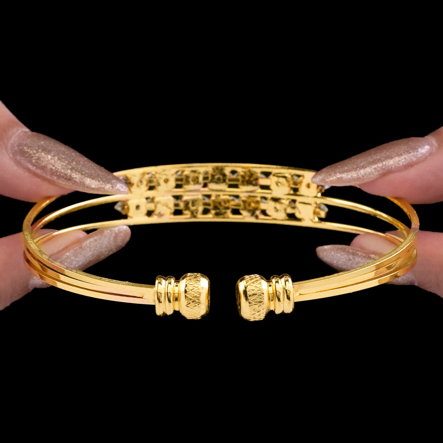 AUROZI Anti-Tarnish Crystal Double Line Bracelet (Adjustable Size)