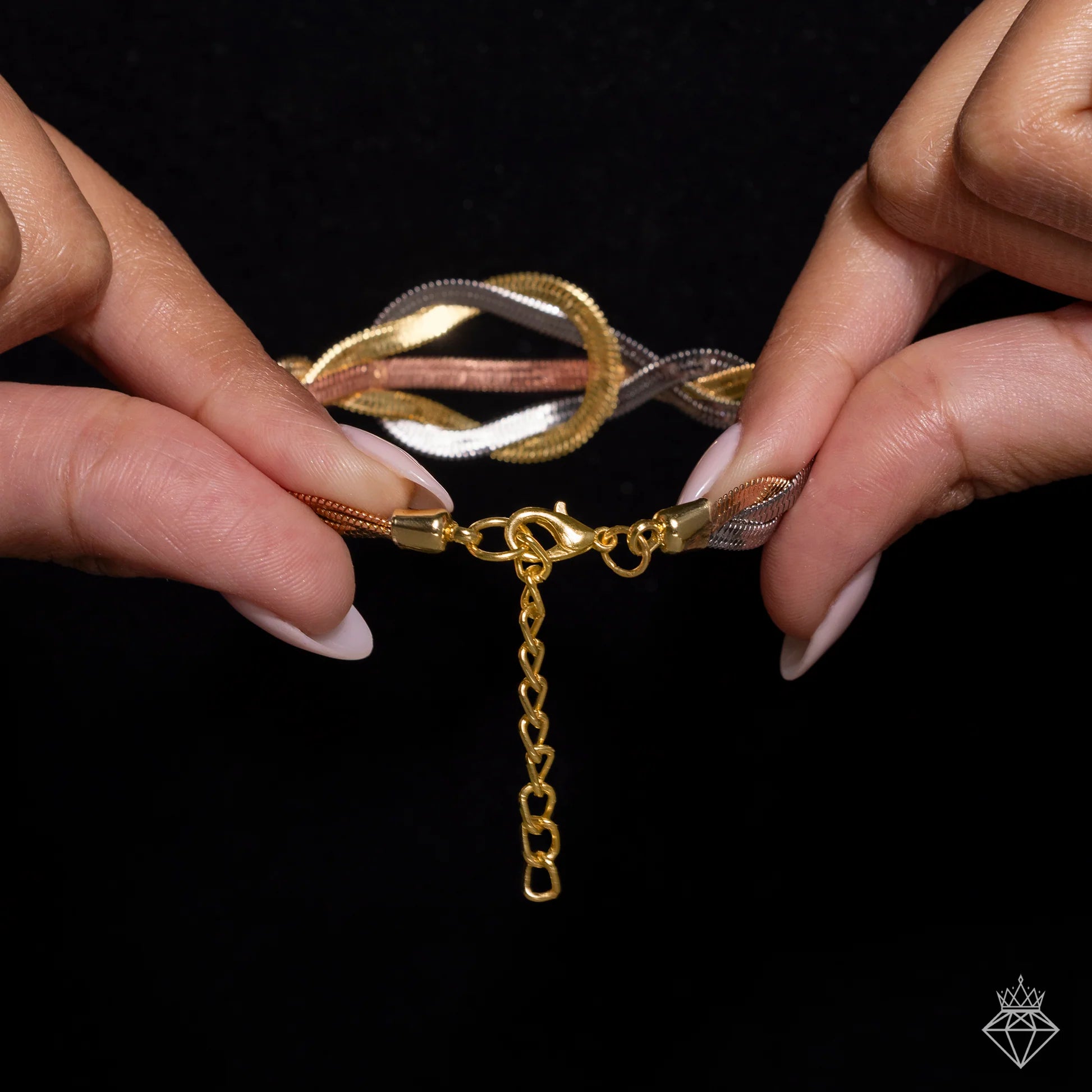 AUROZI Anti-Tarnish Tri-Tone Bracelet