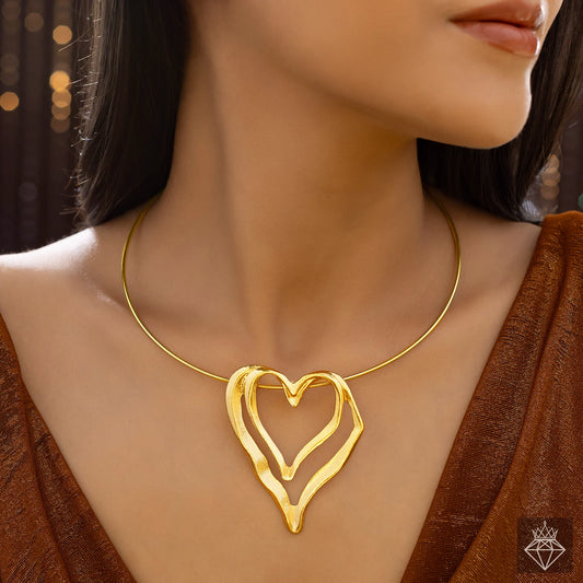 AUROZI Anti-Tarnish Golden Heart Necklace