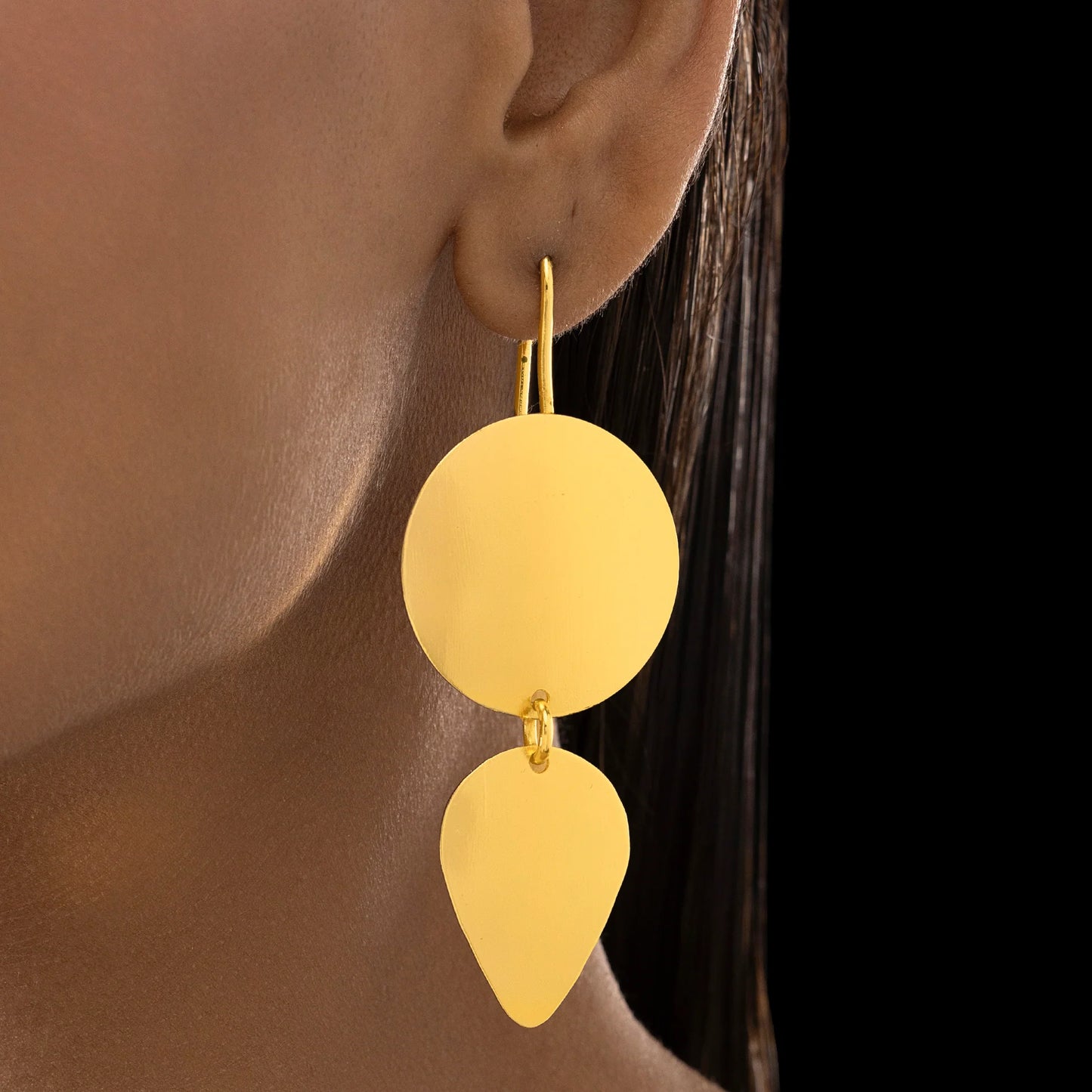 AUROZI Anti-Tarnish Premium Brass Geometric Earrings Set – Timeless Modern Luxury