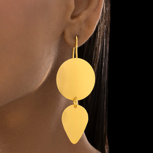 AUROZI Anti-Tarnish Premium Brass Geometric Earrings Set – Timeless Modern Luxury