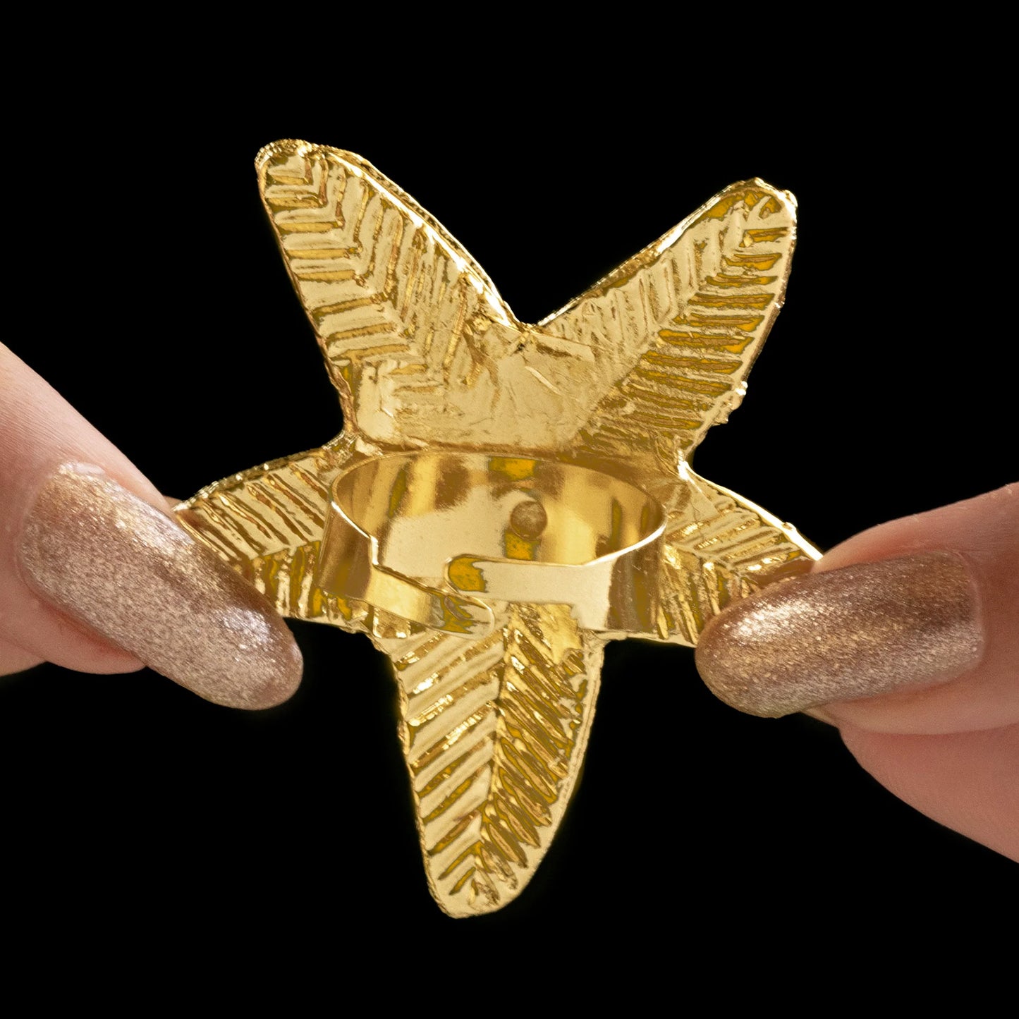 AUROZI Anti-Tarnish Gold Plated Star Ring Ocean-Inspired Elegance | Adjustable Size | AUROZI Exclusive
