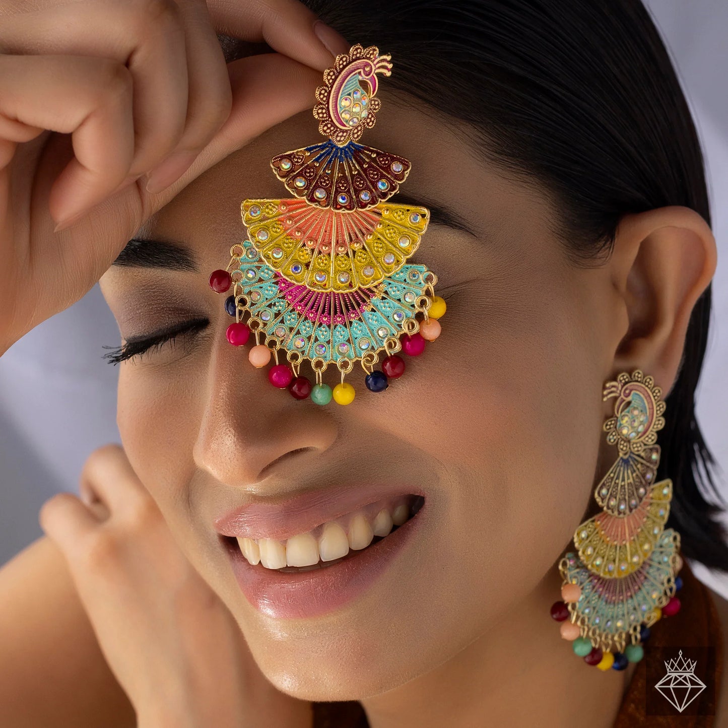 AUROZI Anti-Tarnish Layered Ethnic Danglers