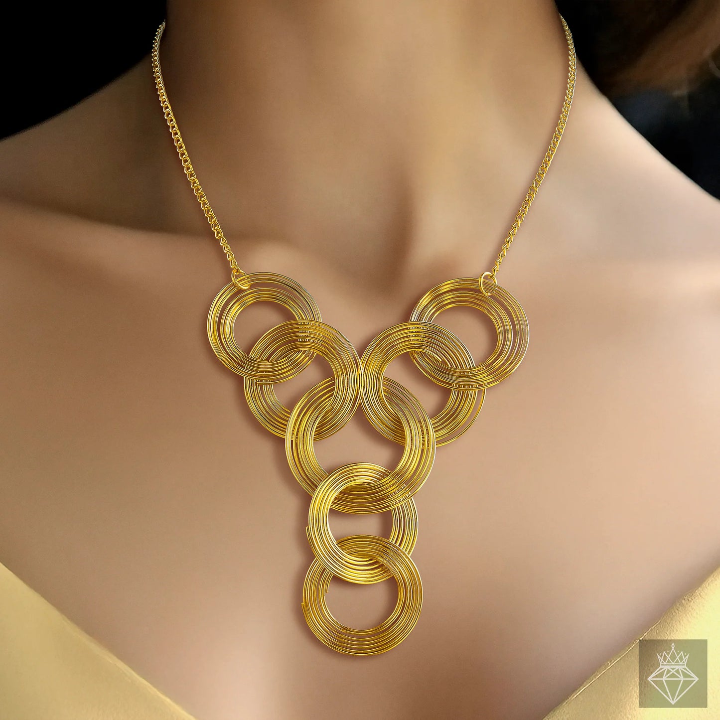 AUROZI Anti-Tarnish Spring-Inspired Y-Necklace Set With Earrings