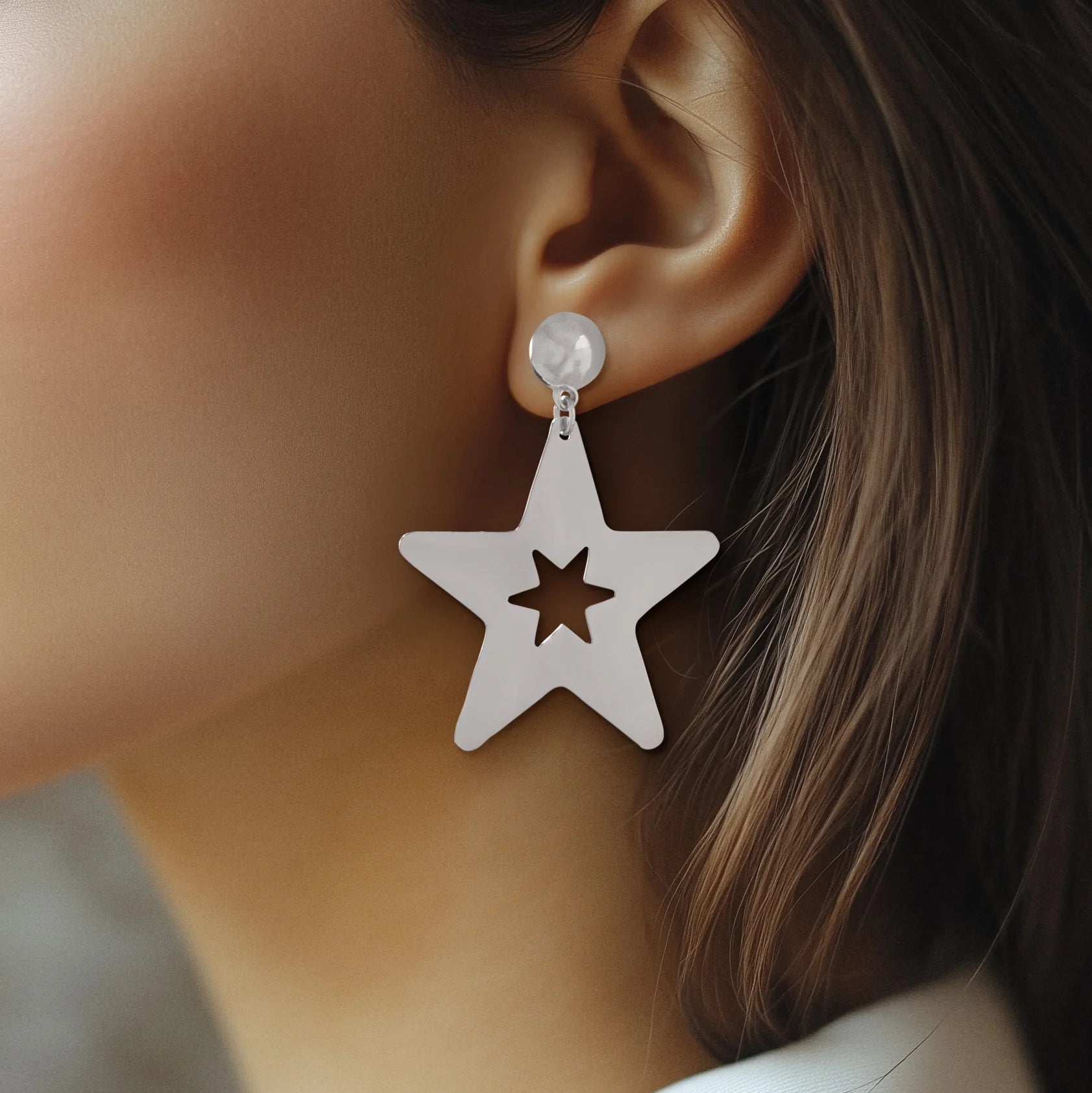 AUROZI Anti-Tarnish Star Necklace Set With Earrings